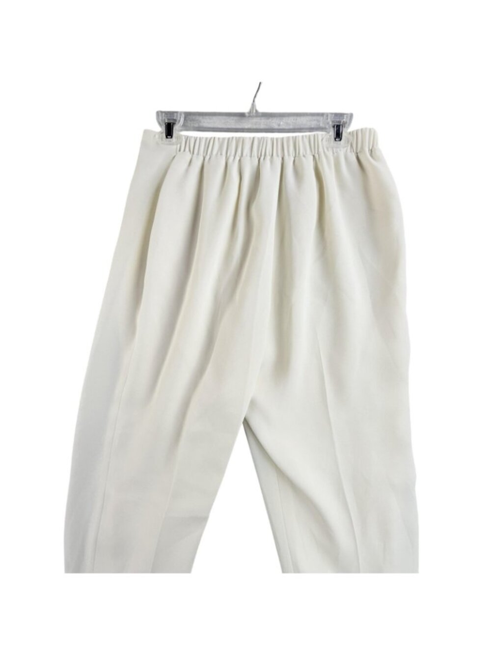Vintage Criscione Dress Pants Womens Medium White Crepe Pleated Tapered USA Made - Picture 9 of 16